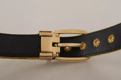 Dolce & Gabbana Elegant Velvet Gold Buckle Women's Women's Belt In Gold