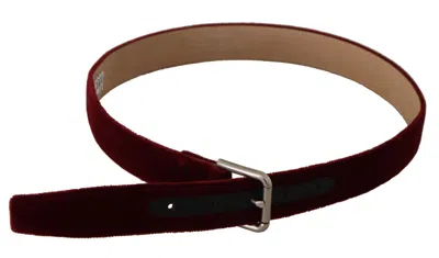 Dolce & Gabbana Elegant Velvet Logo Engraved Women's Belt In Red