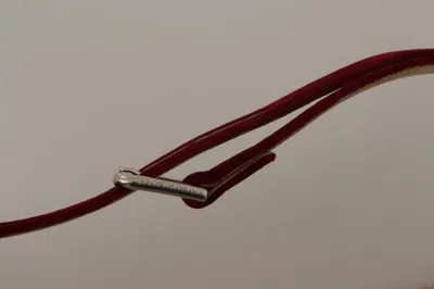 Dolce & Gabbana Elegant Velvet Logo Engraved Women's Belt In Red