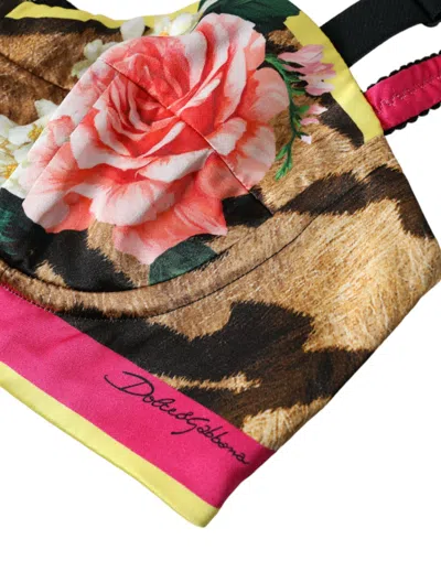Dolce & Gabbana Floral Silk Blend Bustier Crop Top In Multi