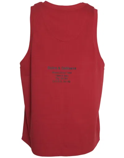 Dolce & Gabbana Red Leopard Print Sleeveless Tank T-shirt In Red