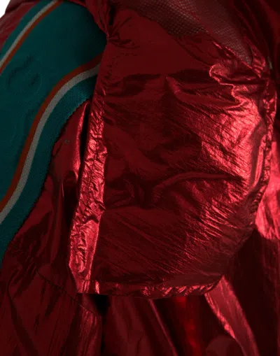 Dolce & Gabbana Red Nylon Hooded Pullover Sweatshirt Jacket In Red