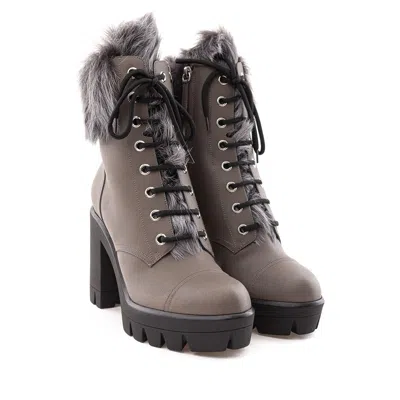 Giuseppe Zanotti Gray Eco Leather Women's Boot In Gray