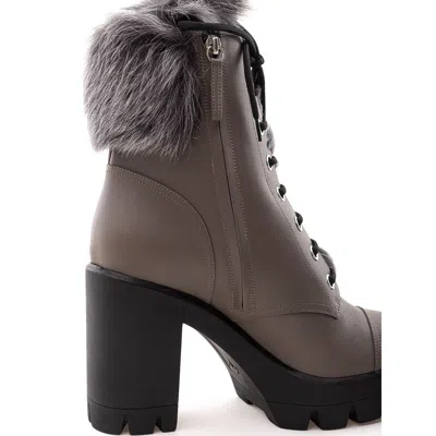 Giuseppe Zanotti Gray Eco Leather Women's Boot In Gray