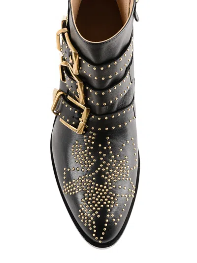 Chloé Women Susan Leather Boots In Black