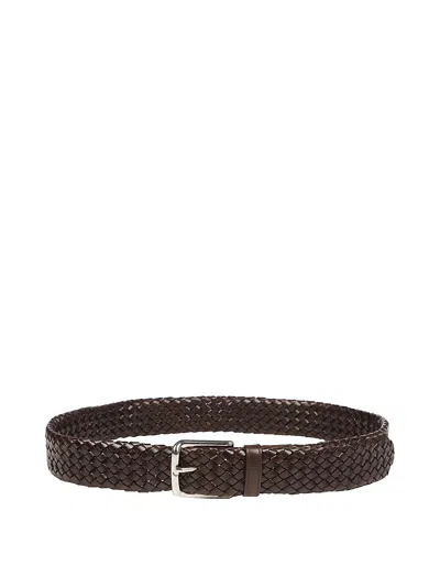 Church's Woven Calfskin Belt With Metal Buckle In Brown