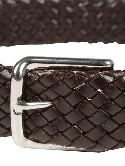 Church's Woven Calfskin Belt With Metal Buckle In Brown