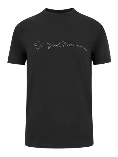Giorgio Armani Viscose Jersey T-shirt In Black