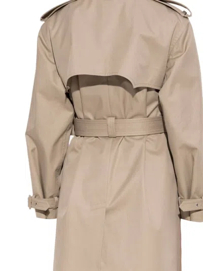 Alexander Mcqueen Alexander Mc Queen Beige Cotton Trench Coat In Brown