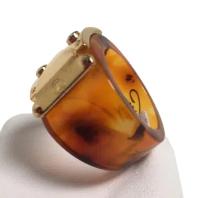 Pre-owned Louis Vuitton Metal Plastic Band Ring () In Brown