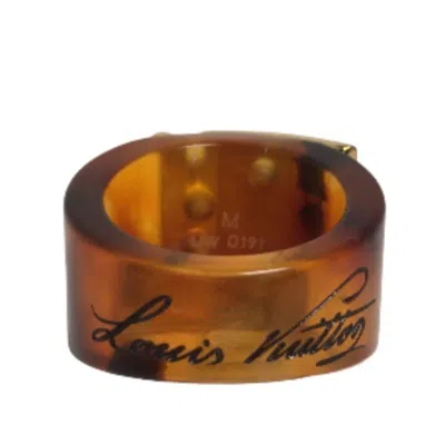 Pre-owned Louis Vuitton Metal Plastic Band Ring () In Brown