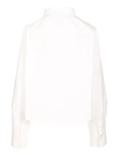 Ami Alexandre Mattiussi Oversized Cropped Shirt Shirts White In White