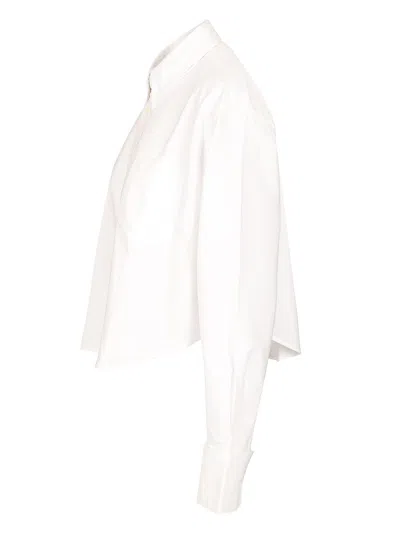 Ami Alexandre Mattiussi Oversized Cropped Shirt Shirts White In White