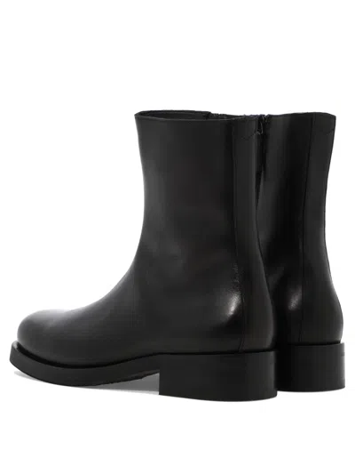 Our Legacy Ankle Boots With Smooth Leather Finish And Side Zipper In Black