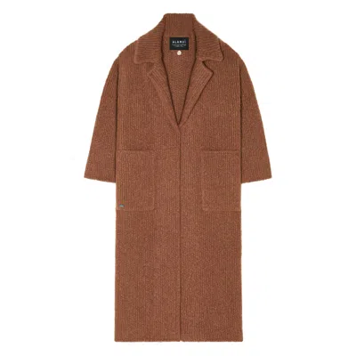 Alanui Ribbed Belted Coat In Brown