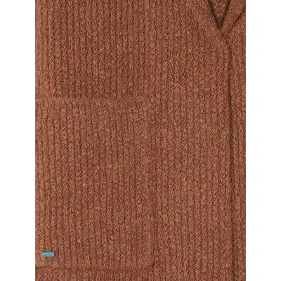 Alanui Ribbed Belted Coat In Brown