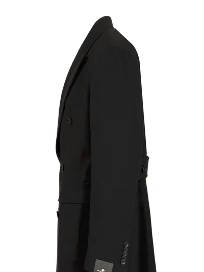 Tagliatore Cappotto 2 Petti Sfoderato Londra Grigio 90 Lana 10 Cachemire Coats Black In Black