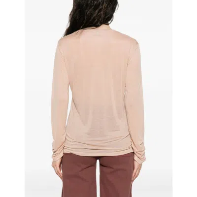 Baserange Long-sleeve Round-neck Top In Brown
