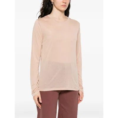 Baserange Long-sleeve Round-neck Top In Brown
