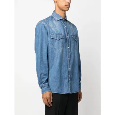 Brunello Cucinelli Cotton Shirts In Blue