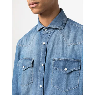 Brunello Cucinelli Cotton Shirts In Blue