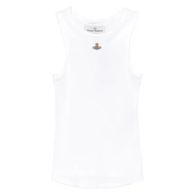 Vivienne Westwood Sleeveless Top Ribbed Texture In White