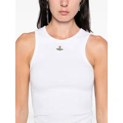Vivienne Westwood Sleeveless Top Ribbed Texture In White
