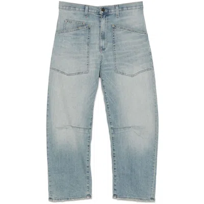 Nili Lotan Denim Tapered Jeans In Blue