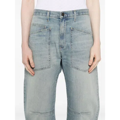 Nili Lotan Denim Tapered Jeans In Blue