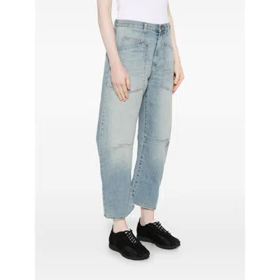 Nili Lotan Denim Tapered Jeans In Blue