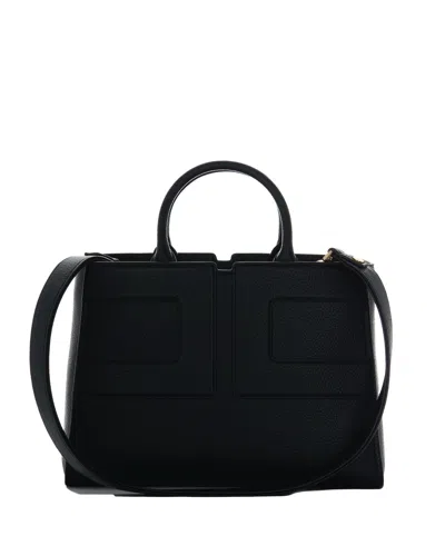 Elisabetta Franchi Structured Black Handbag With Versatile Carrying Options In Black
