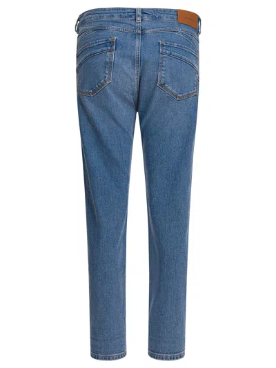 Sportmax Slim Fit Denim Trousers With Contrast Stitching In Blue