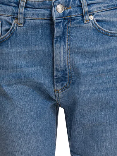 Sportmax Slim Fit Denim Trousers With Contrast Stitching In Blue
