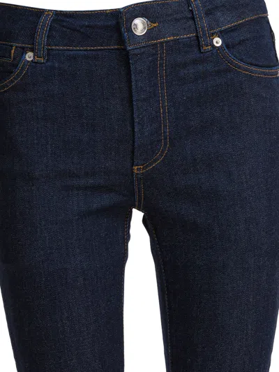 Sportmax Denim Trousers With Back Pockets And Contrast Stitching In Blue