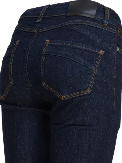 Sportmax Denim Trousers With Back Pockets And Contrast Stitching In Blue