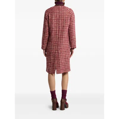 Etro Checked Cotton And Wool-blend Coat In Red