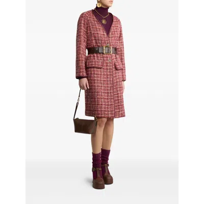 Etro Checked Cotton And Wool-blend Coat In Red