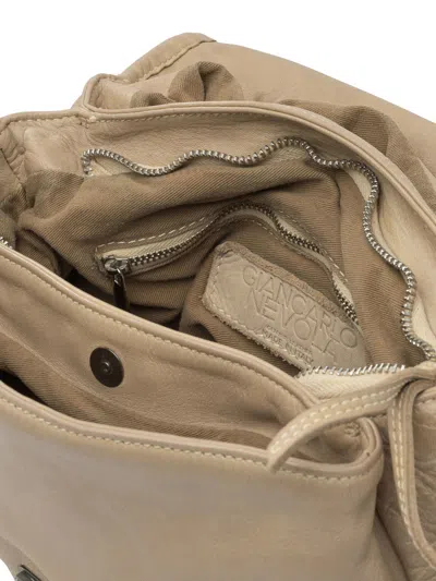 Giancarlo Nevola Beige Leather Shoulder Bag In Neutral