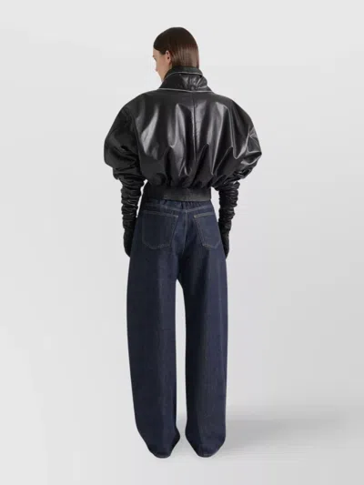 Givenchy Denim Trousers Wide-leg Contrast Stitching In Blue