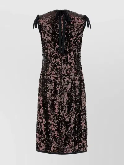 Prada -inspired Sequin Mini Dress With Silk Lining In Brown