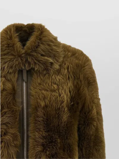 Tom Ford Fur Short Jacket Belted Waist In Black