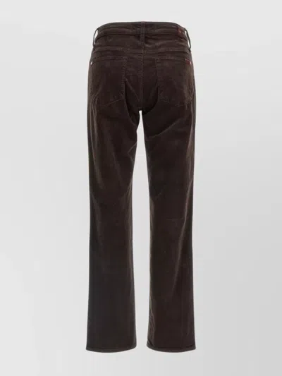7 For All Mankind Calie Straight Mid-rise Cotton-blend Velvet Straight Pants In Brown