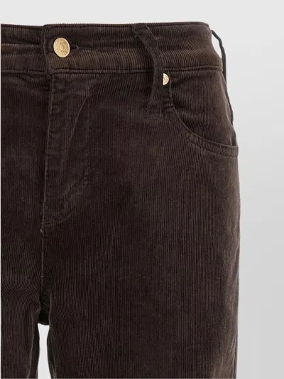 7 For All Mankind Calie Straight Mid-rise Cotton-blend Velvet Straight Pants In Brown