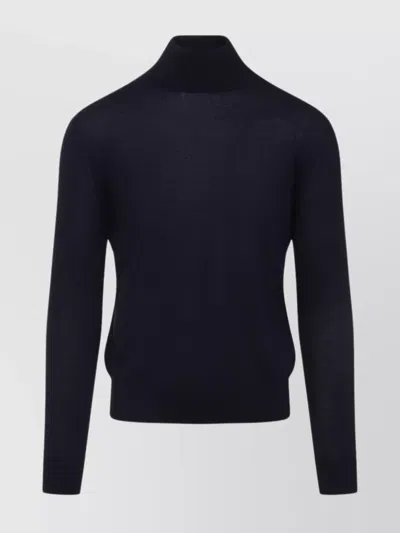 Saint Laurent Wool And Cashmere Turtleneck Pullover In Blue