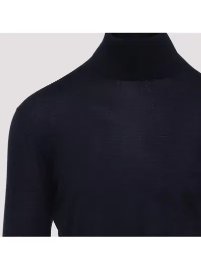 Saint Laurent Wool And Cashmere Turtleneck Pullover In Blue