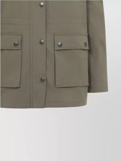 Moschino Cotton Jacket Hidden Drawstring In Green