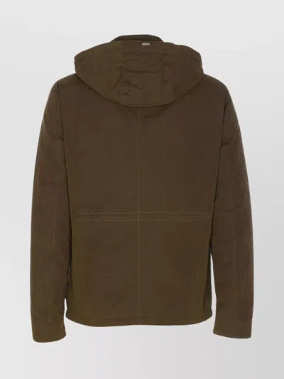 Herno Long Sleeve Hooded Padded Parka Jacket In Green