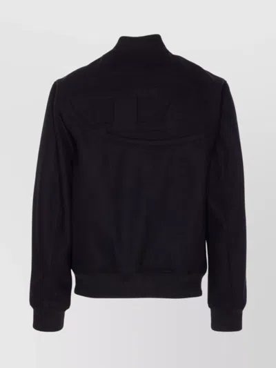 Diesel Bomber Jacket With Embroidered Logo In Black