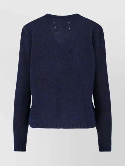 Maison Margiela Wool Blend Cardigan In Blue
