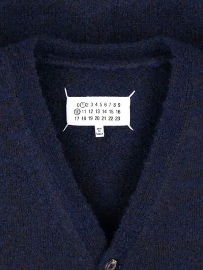 Maison Margiela Wool Blend Cardigan In Blue